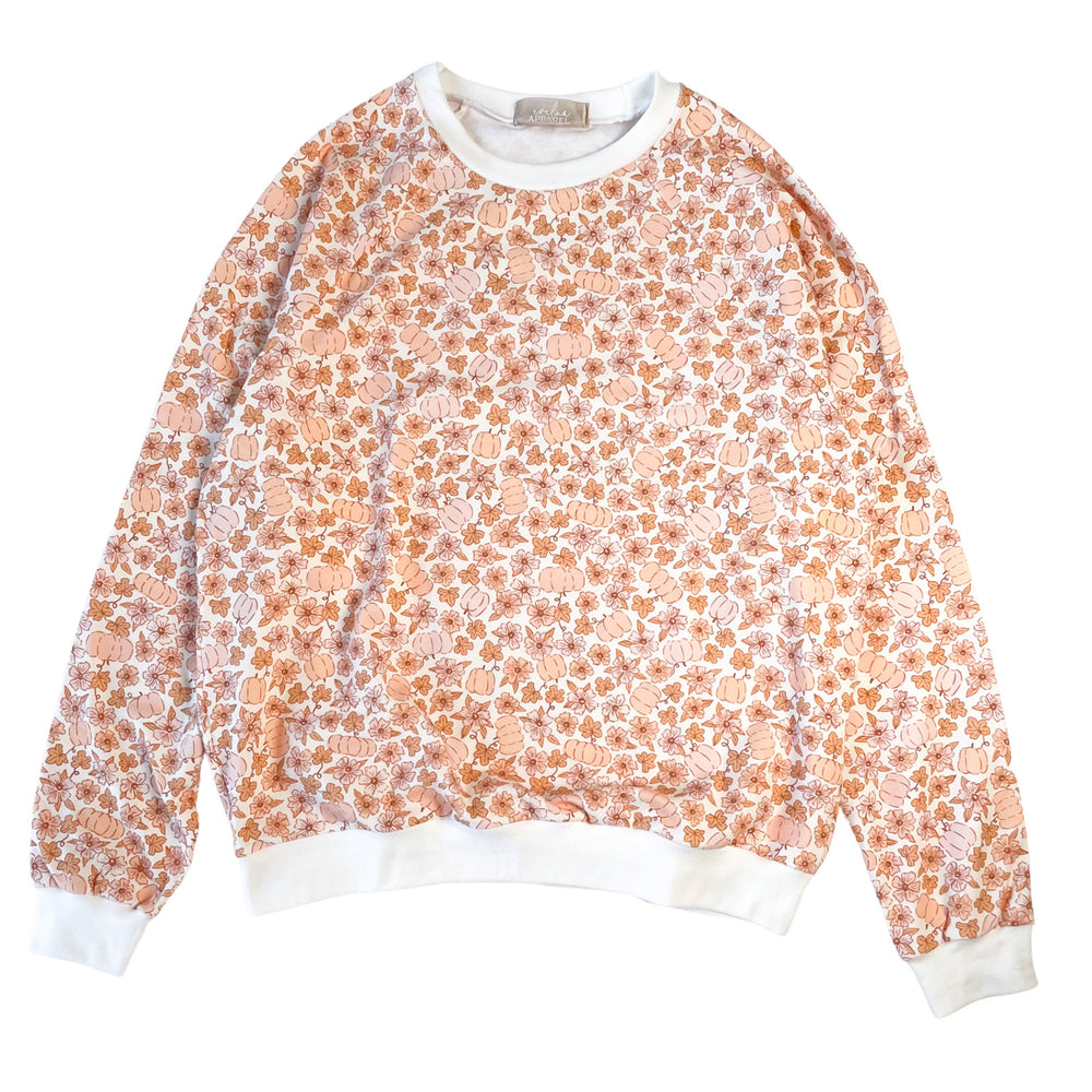 
                      
                        Halloween Cotton Sweatshirt / floral pumpkins
                      
                    