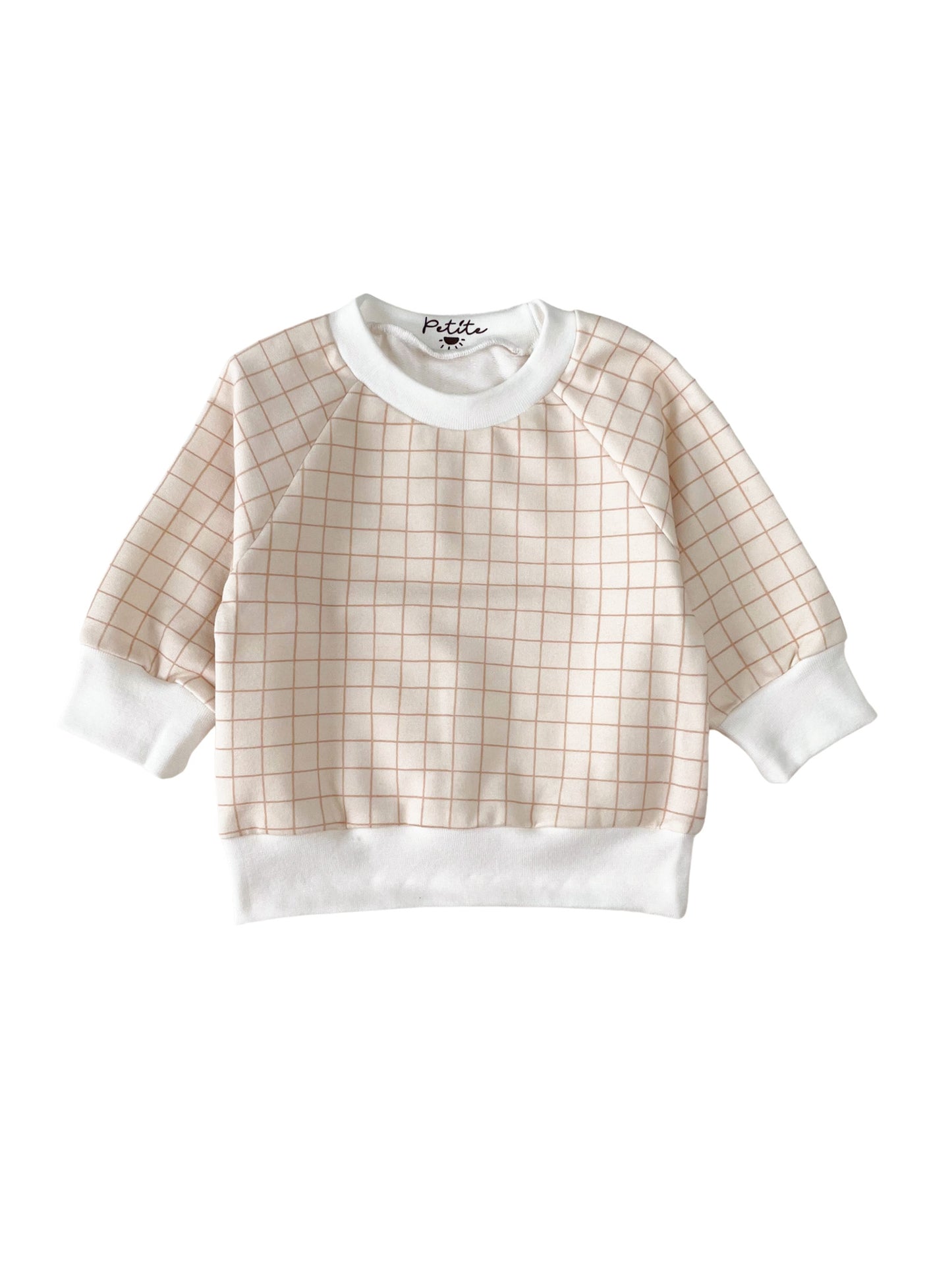 Baby cotton sweatshirt / vanilla checkers