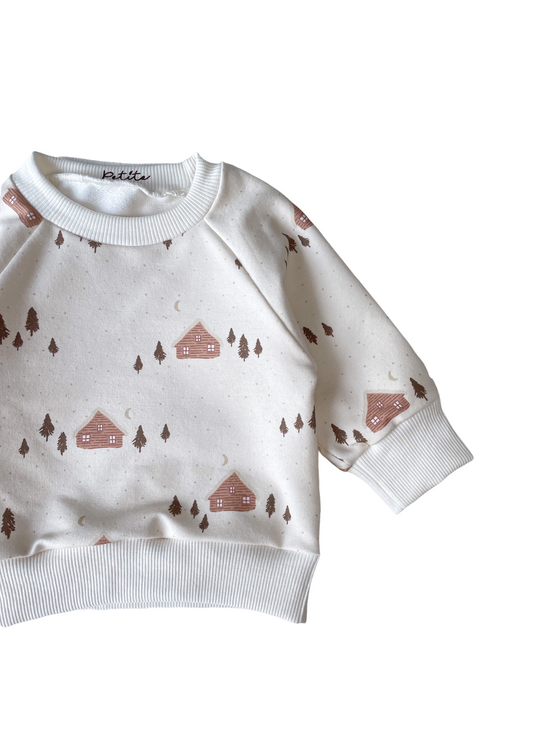 Load image into Gallery viewer, Baby cotton sweatshirt / winter village
