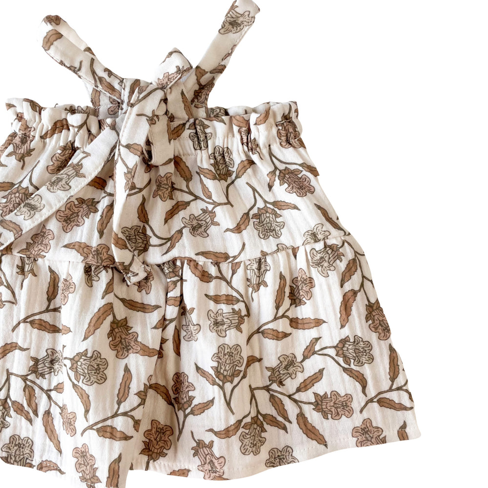 Baby muslin dress / bell flowers