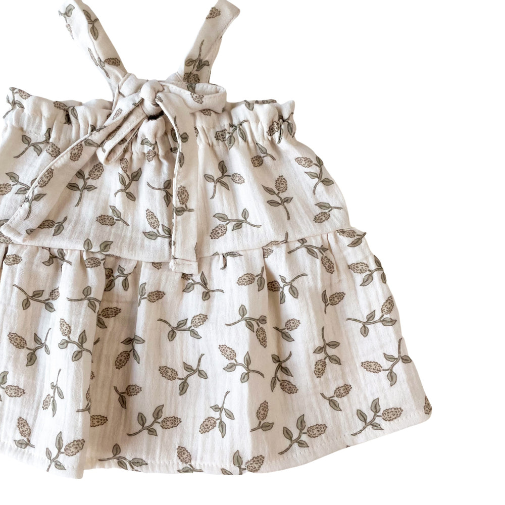 Baby muslin dress / simple flowers