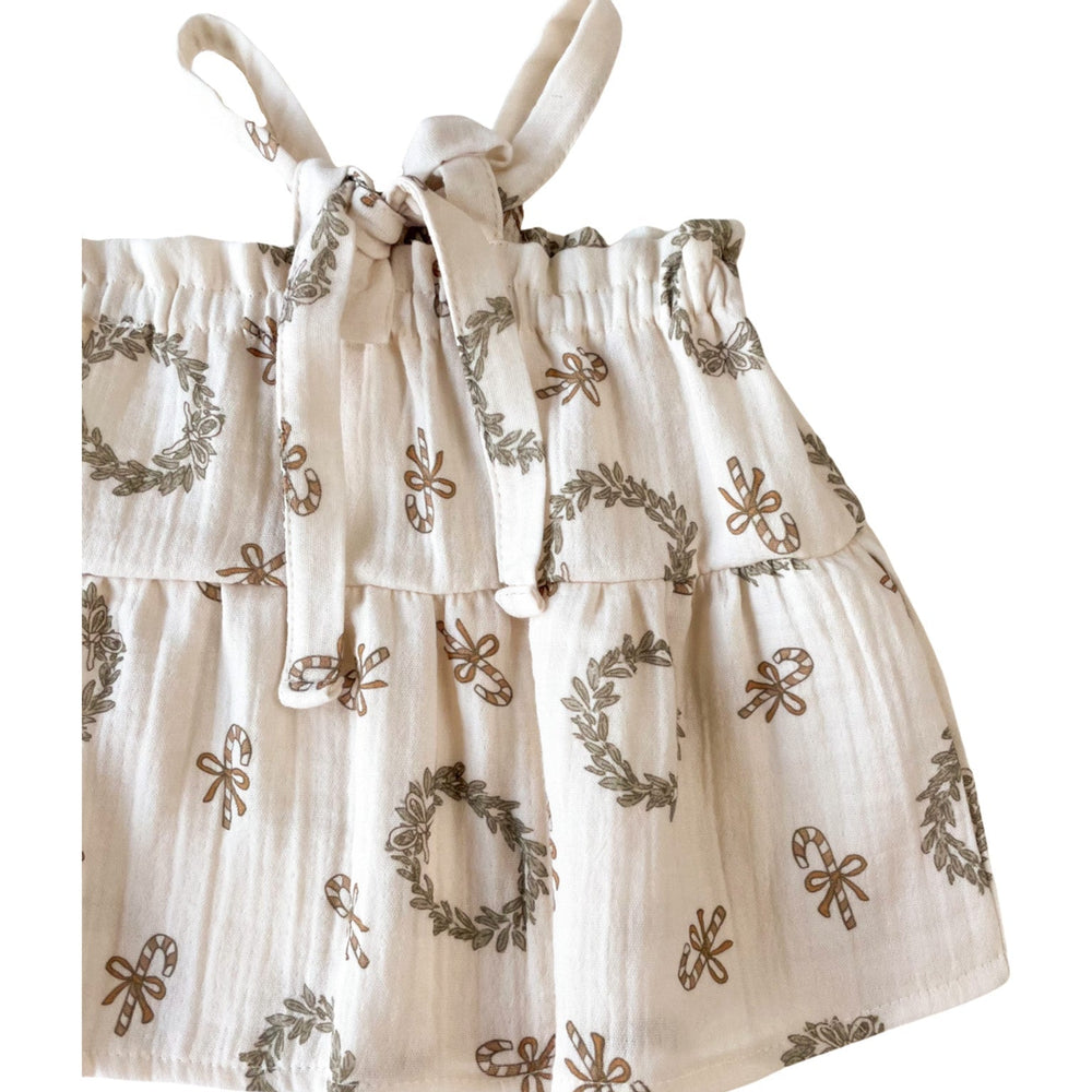 
                      
                        Baby muslin dress / christmas wreaths
                      
                    