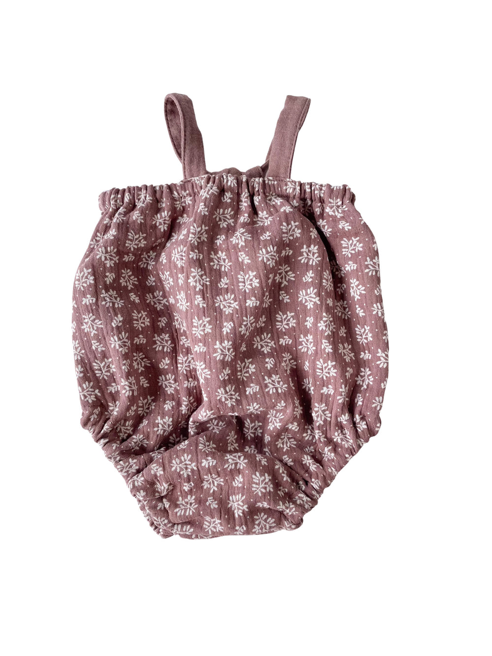 Muslin romper / branches - dark mauve