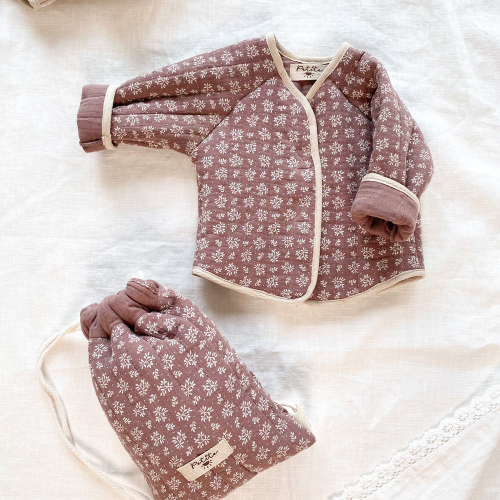 
                      
                        Baby & toddler quilted jacket / muslin branches - dark muave
                      
                    