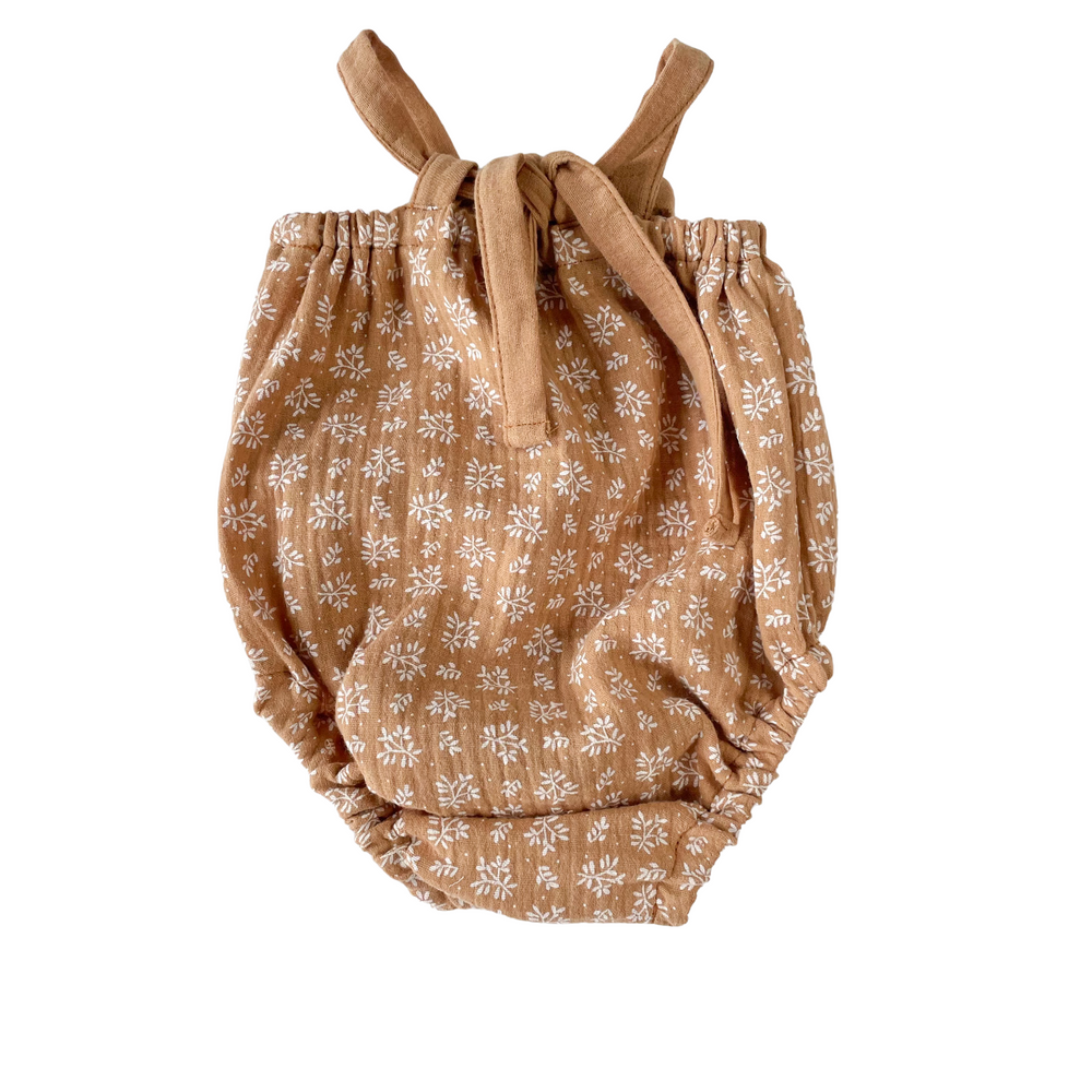 Muslin romper / branches - caramel