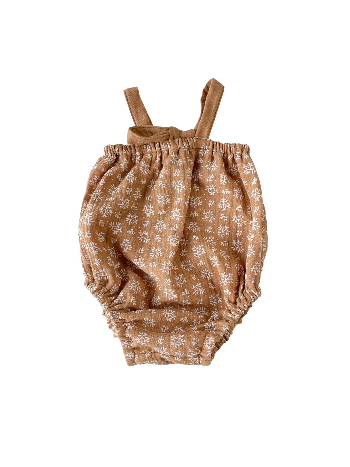 Load image into Gallery viewer, Muslin romper / branches - caramel

