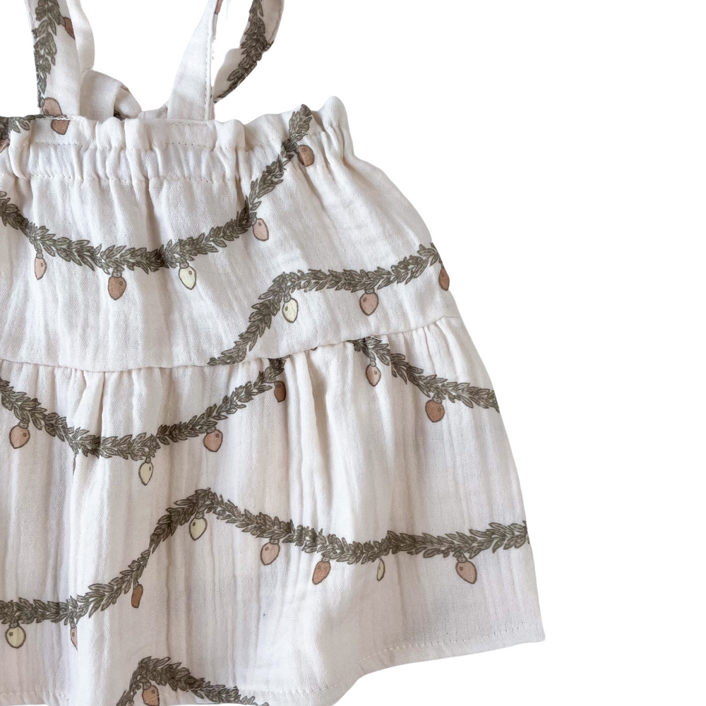 Baby muslin dress / Christmas lights