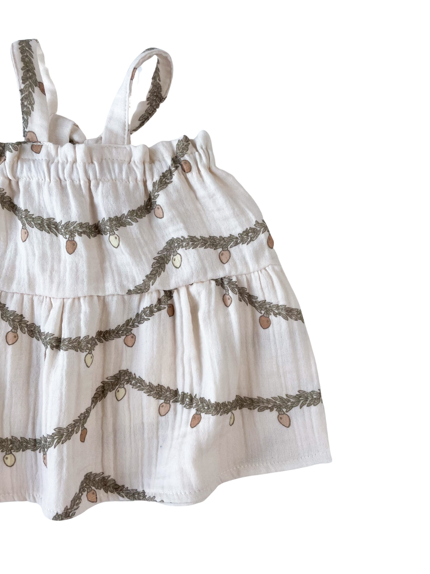 Baby muslin dress / Christmas lights