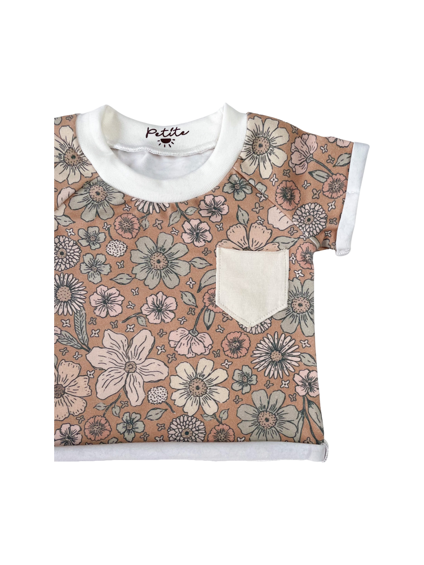 Load image into Gallery viewer, Jersey t-shirt / bold floral caramel
