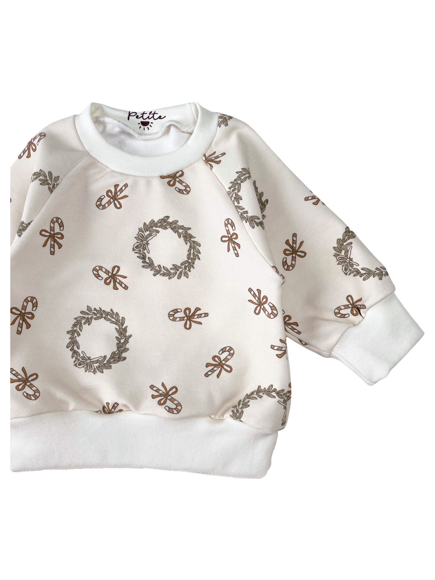 Load image into Gallery viewer, Baby cotton sweatshirt / Candy canes
