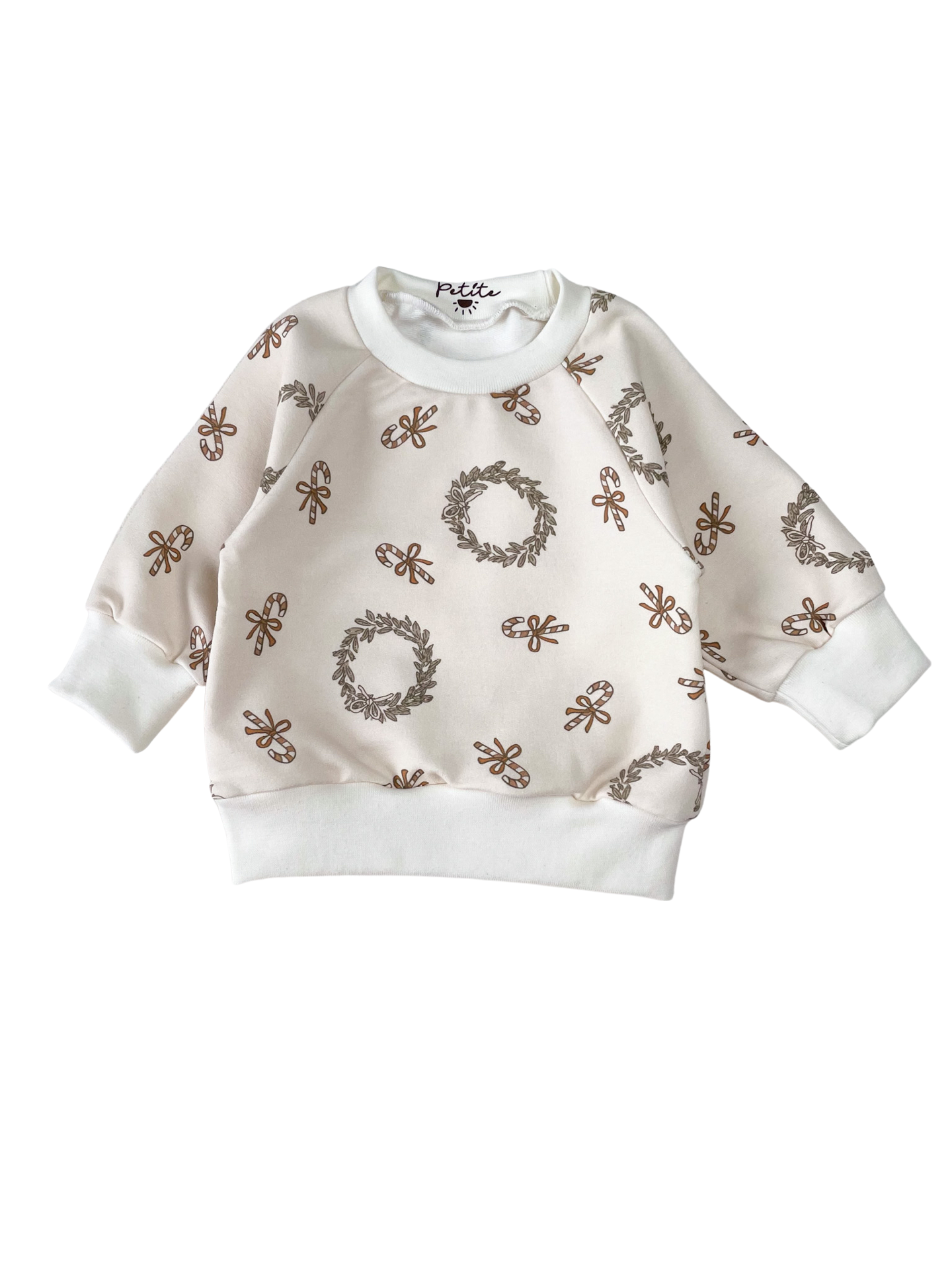Load image into Gallery viewer, Baby cotton sweatshirt / Candy canes
