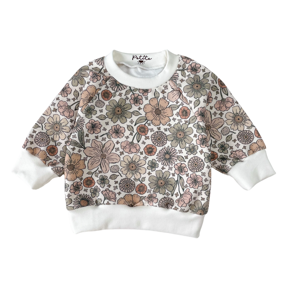 
                      
                        Baby cotton sweatshirt / bold floral - ecru
                      
                    