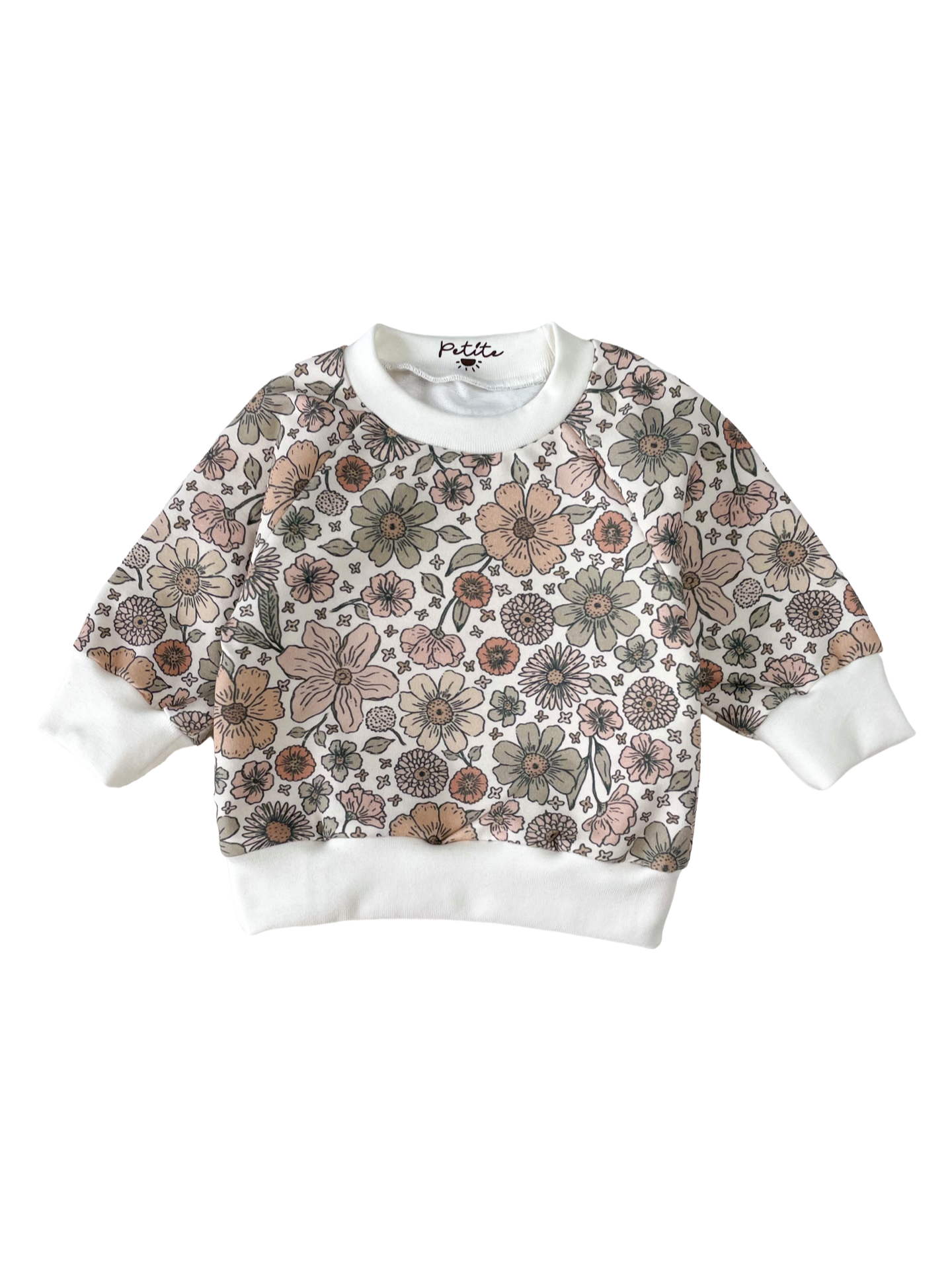 Pulover / bold floral - ecru