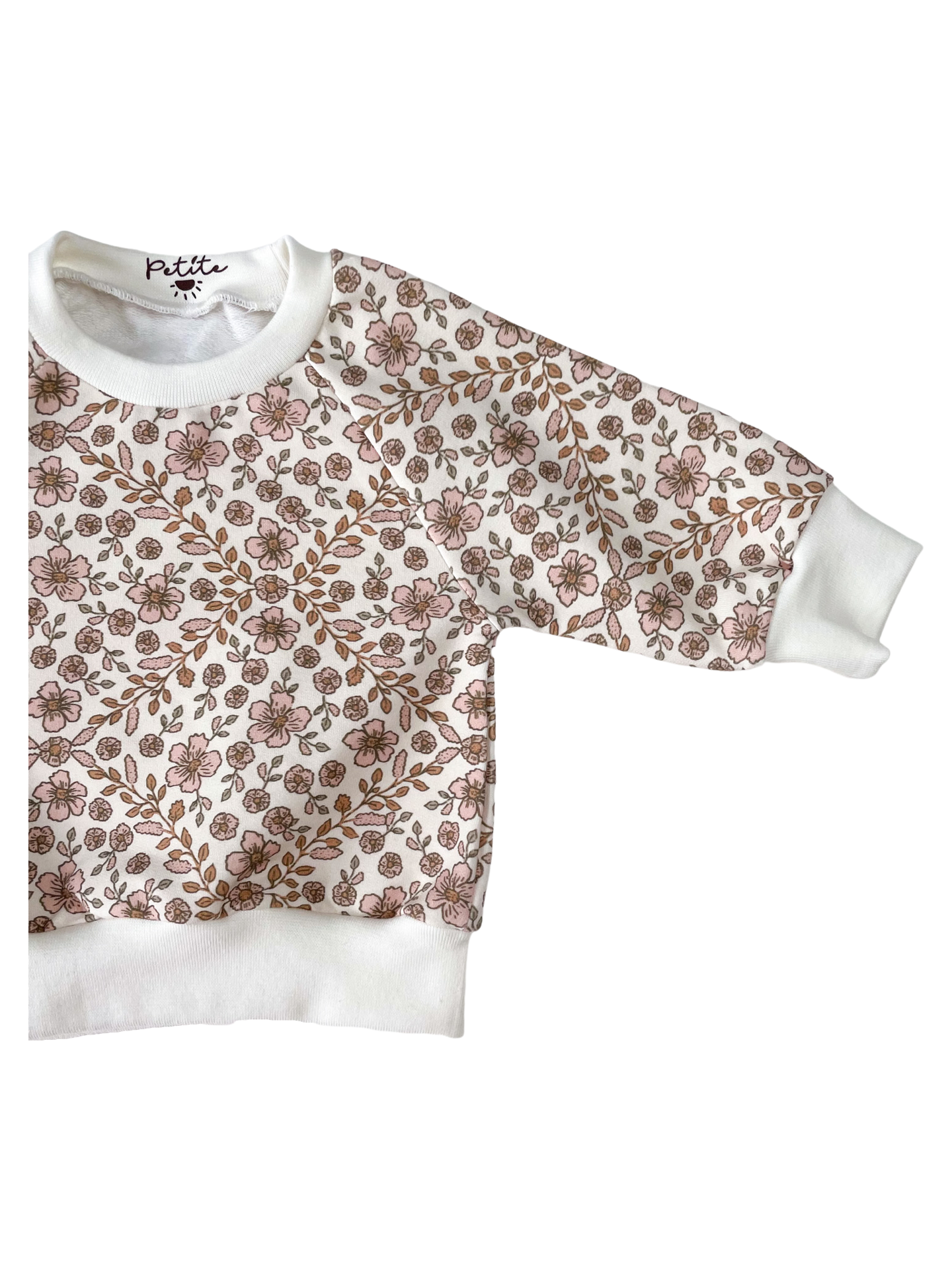 Baby cotton sweatshirt / boho floral garland