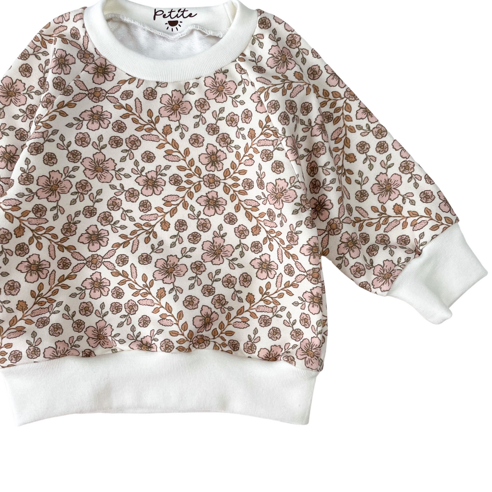 
                      
                        Baby cotton sweatshirt / boho floral garland
                      
                    