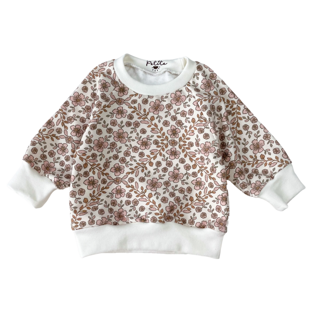 
                      
                        Baby cotton sweatshirt / boho floral garland
                      
                    