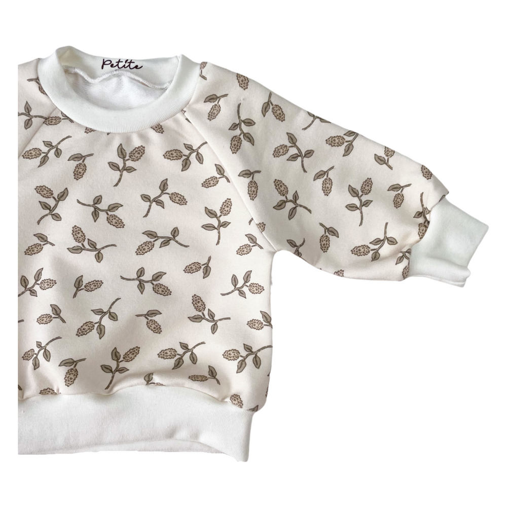 Baby cotton sweatshirt / simple flowers