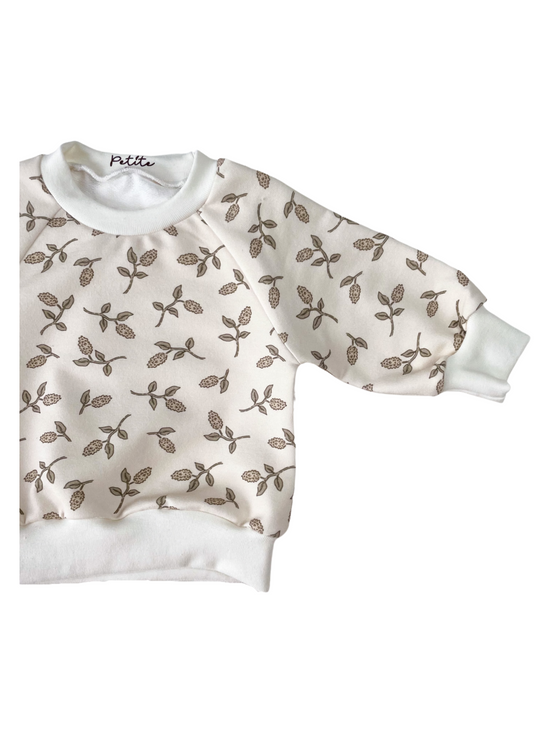 Load image into Gallery viewer, Baby cotton sweatshirt / simple flowers
