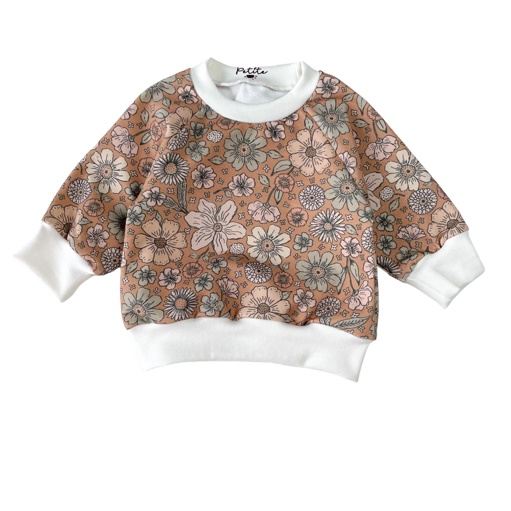 Pulover / Bold floral - caramel