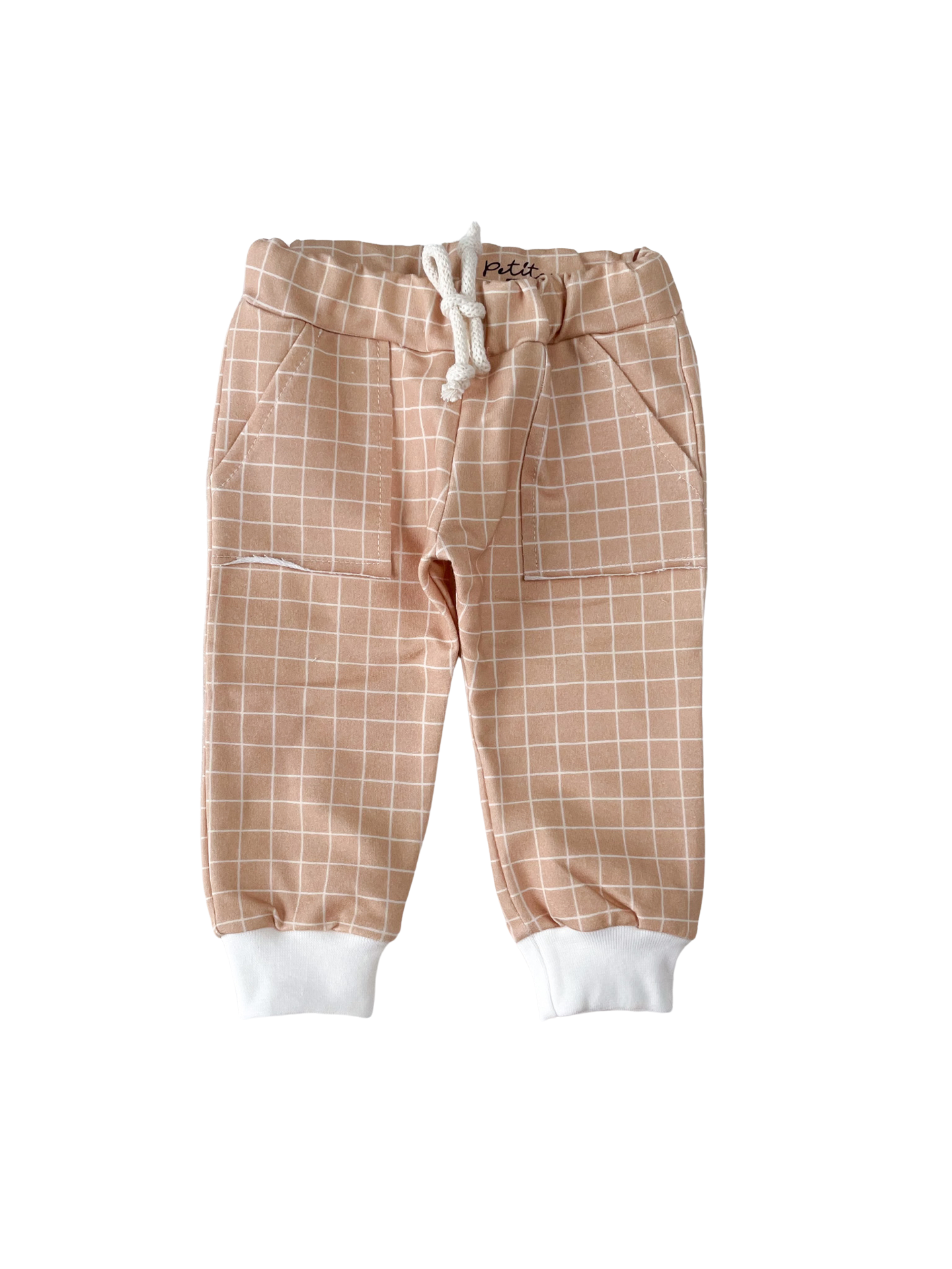 Load image into Gallery viewer, Baby sweatpants / caramel checkers
