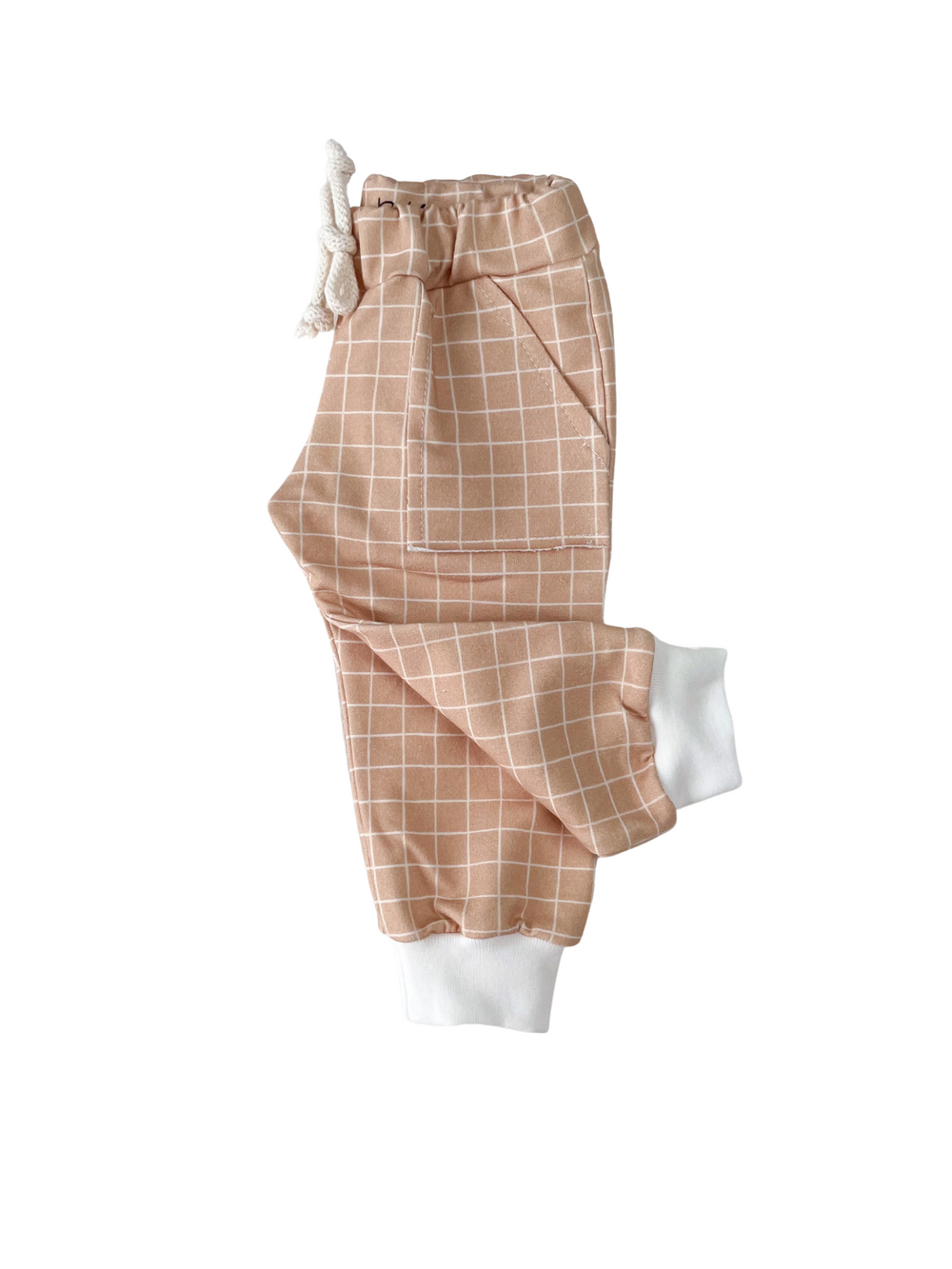 Baby sweatpants / caramel checkers