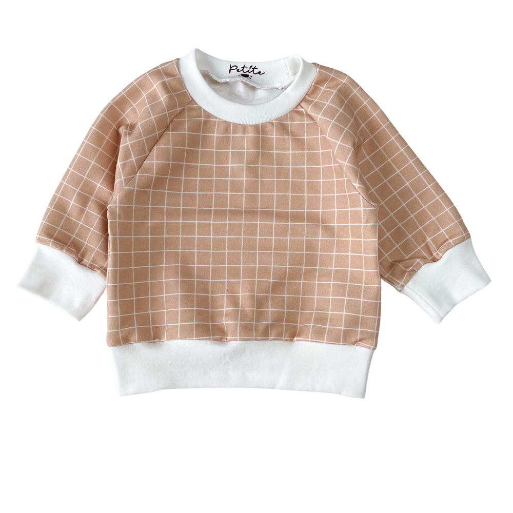 Baby cotton sweatshirt / caramel checkers