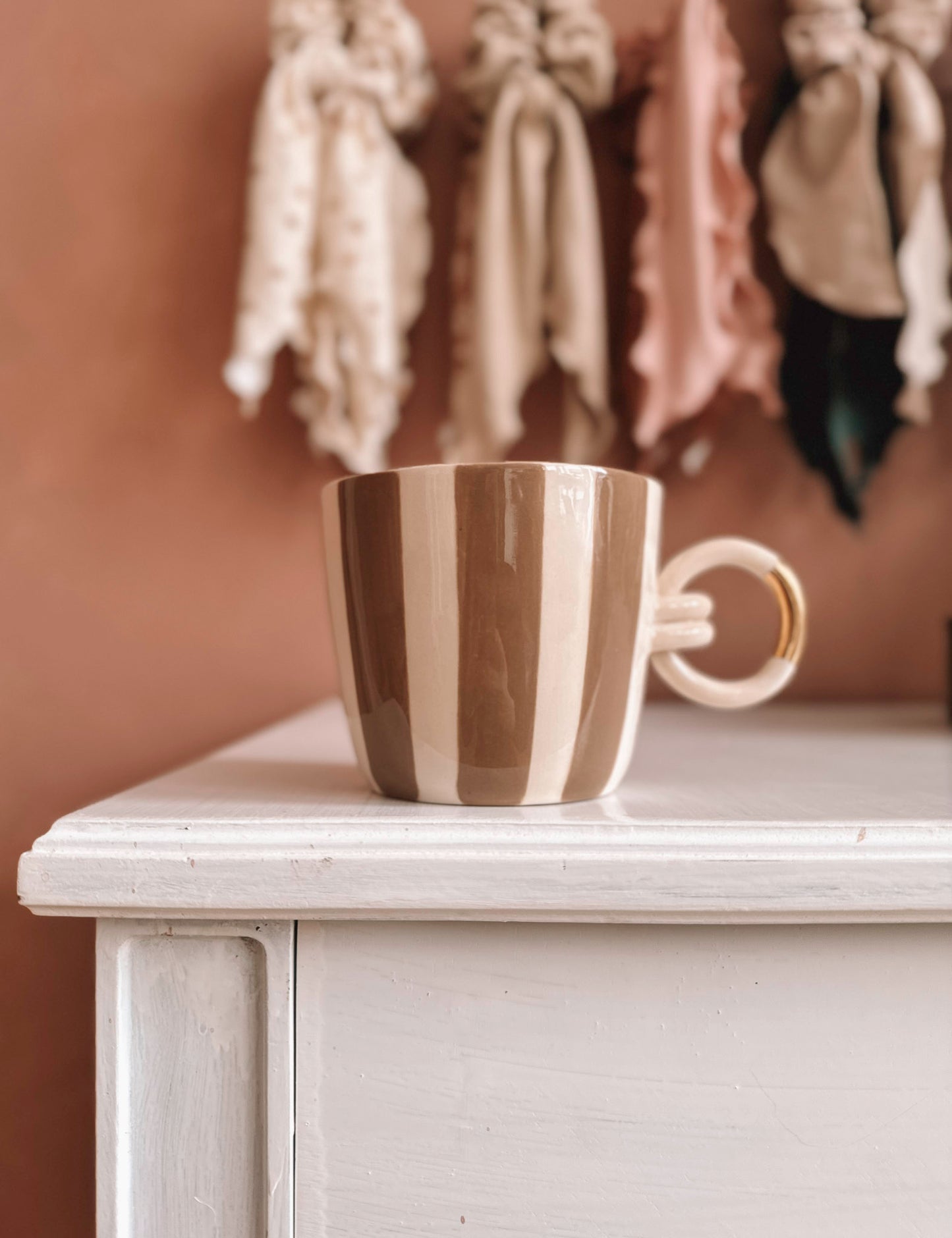 Coffee mug - cappuccino stripes