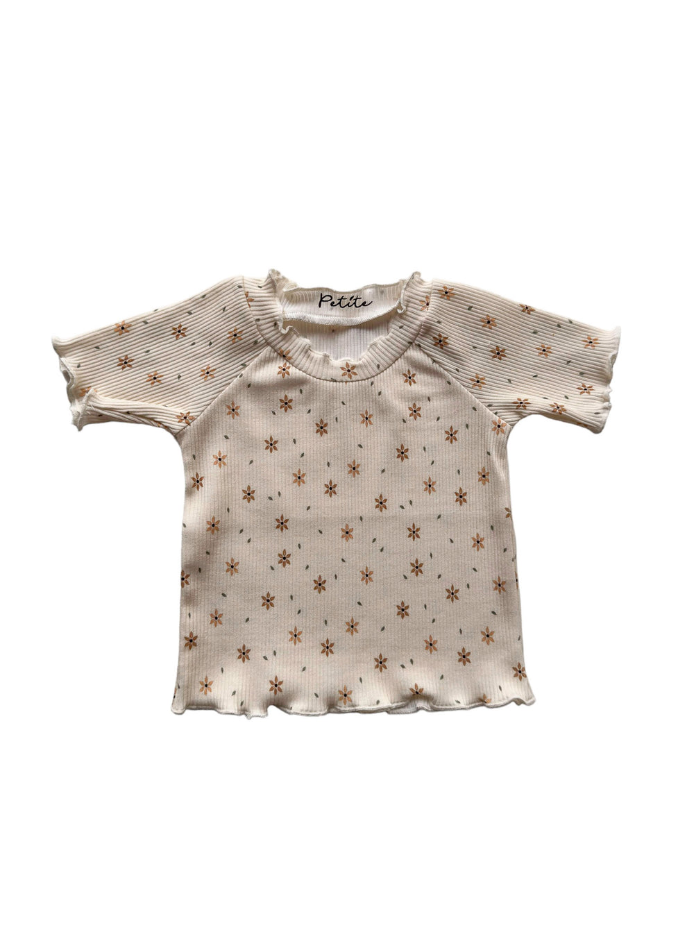 Jersey t-shirt / Tiny flowers - vanilla