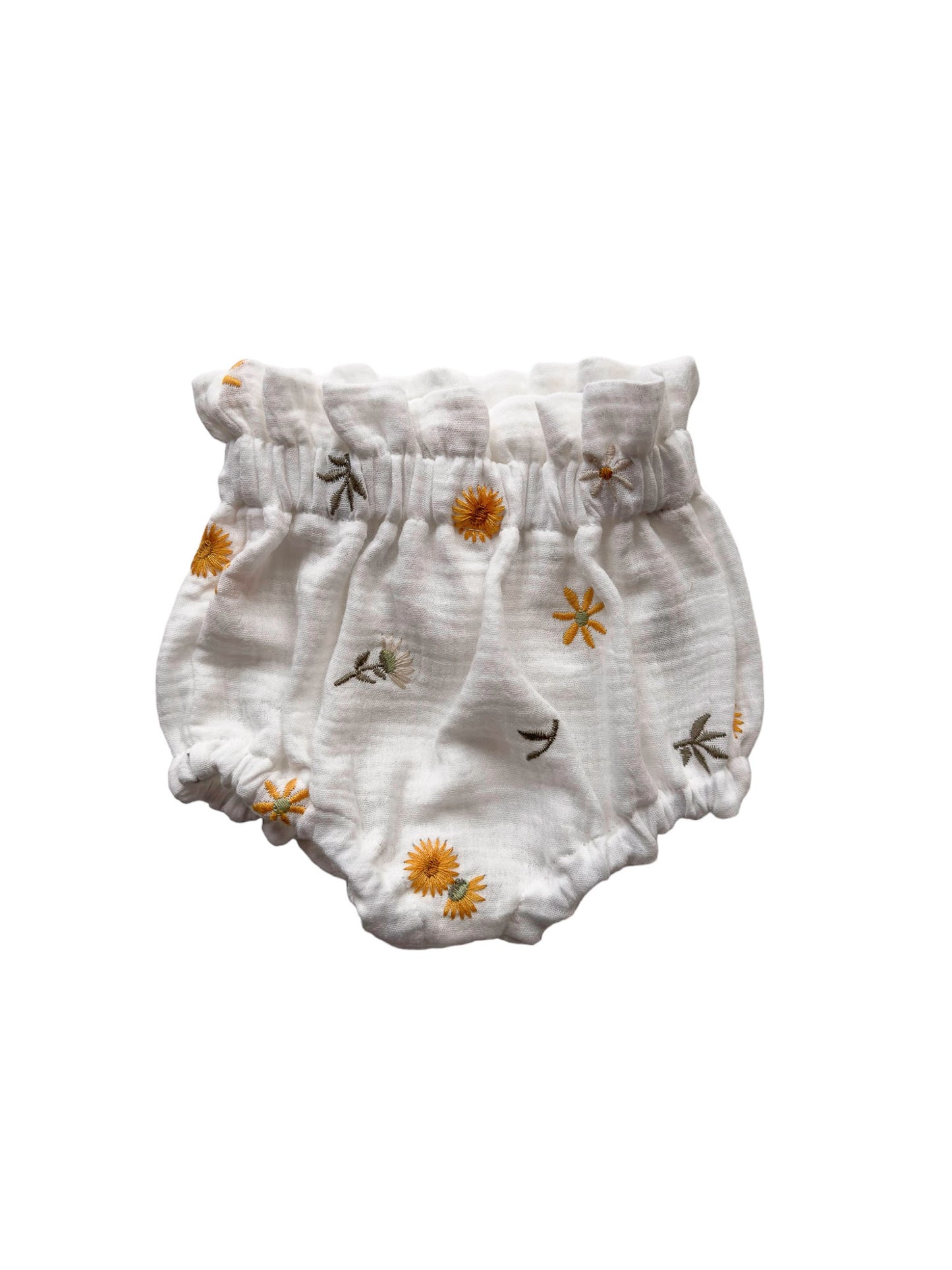 Baby bloomers / embroidered spring floral - ivory