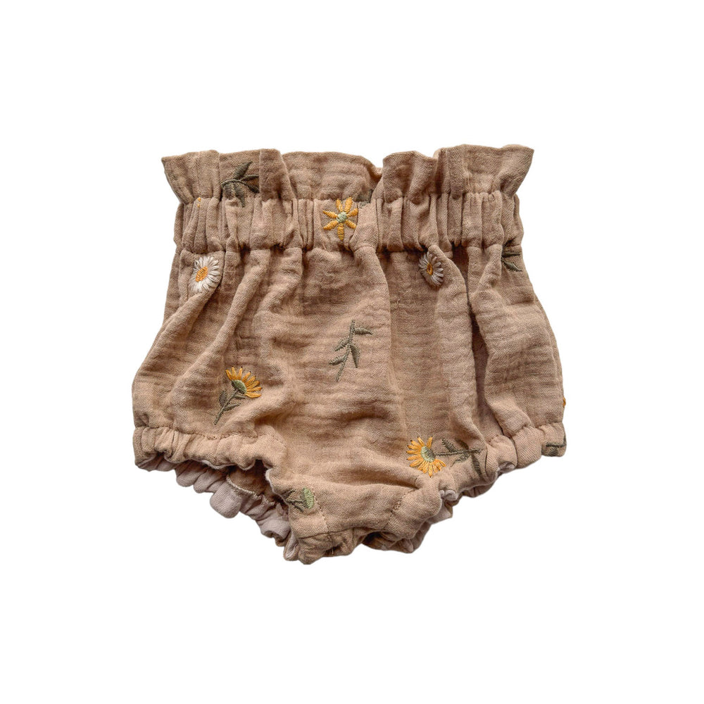 Baby bloomers / embroidered spring floral - beige