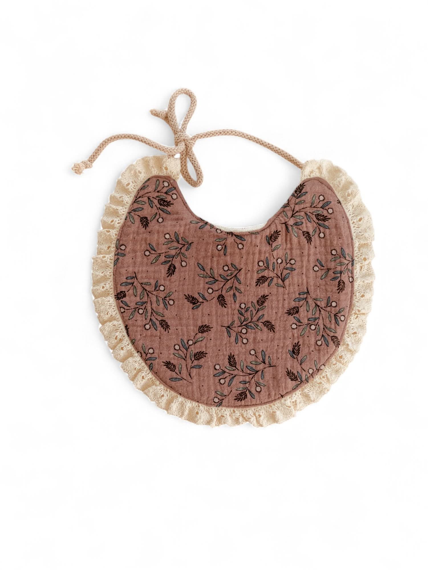 Baby bib / Mocha Floral