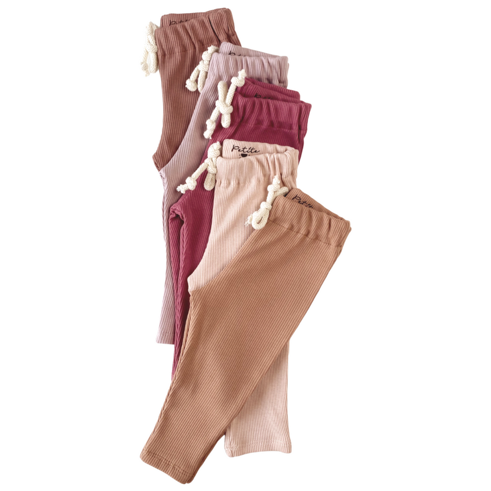 Kids leggings / ribbed - girly tones