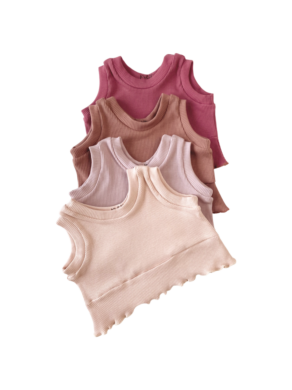 Ruffle top / ribbed - girly tones