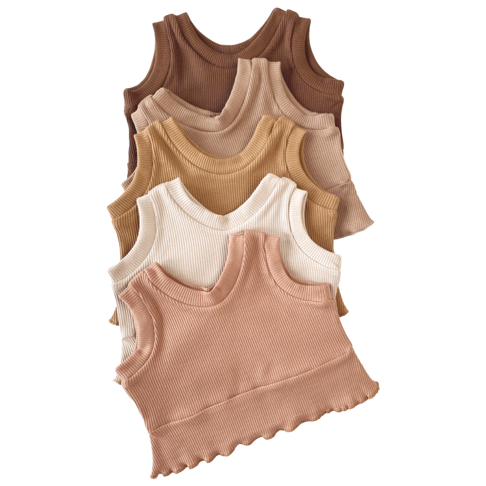 
                      
                        Ruffle top / ribbed - earth tones
                      
                    