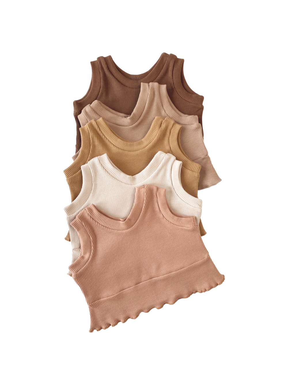 Ruffle top / ribbed - earth tones