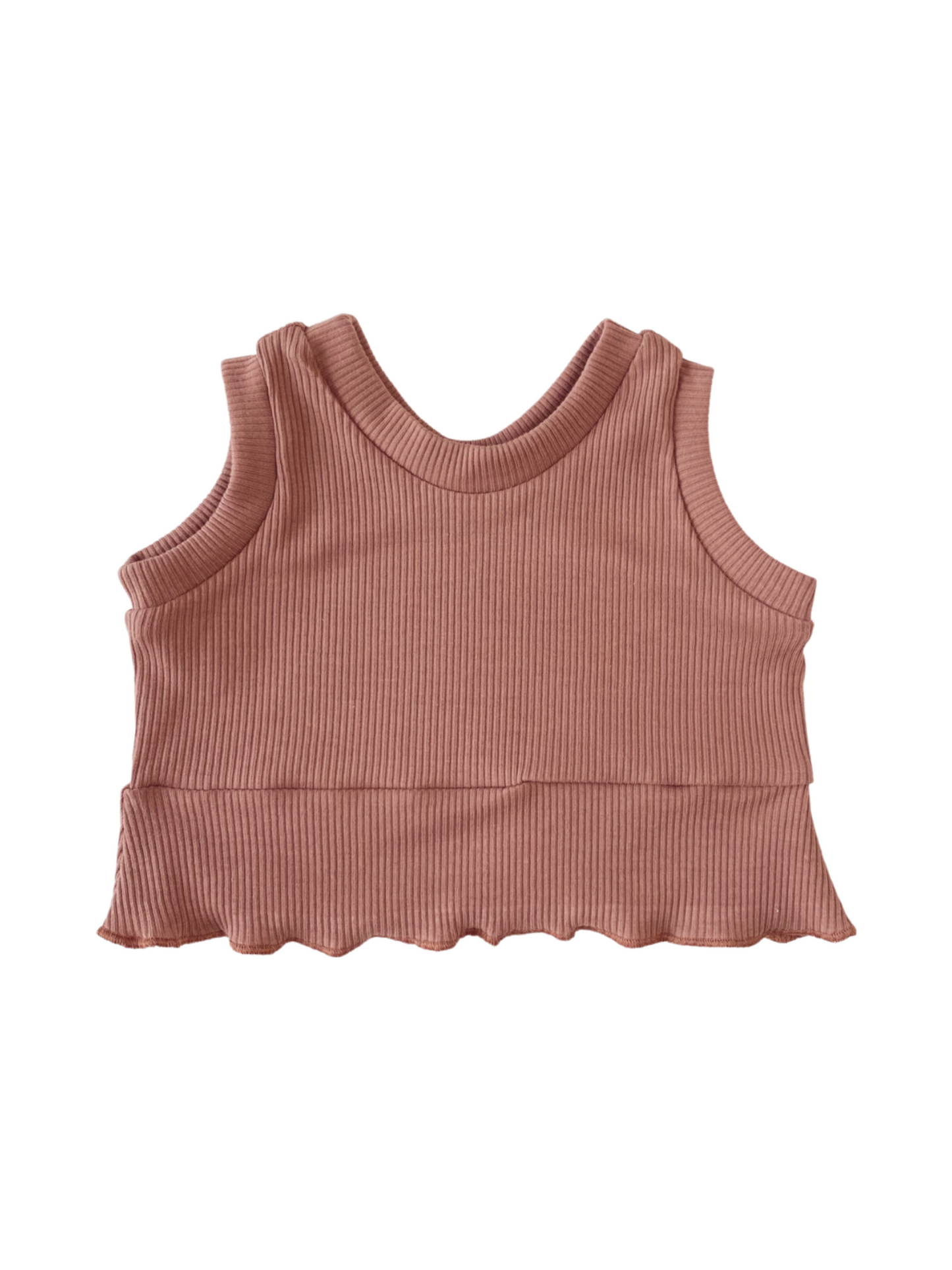 Ruffle top / ribbed - girly tones