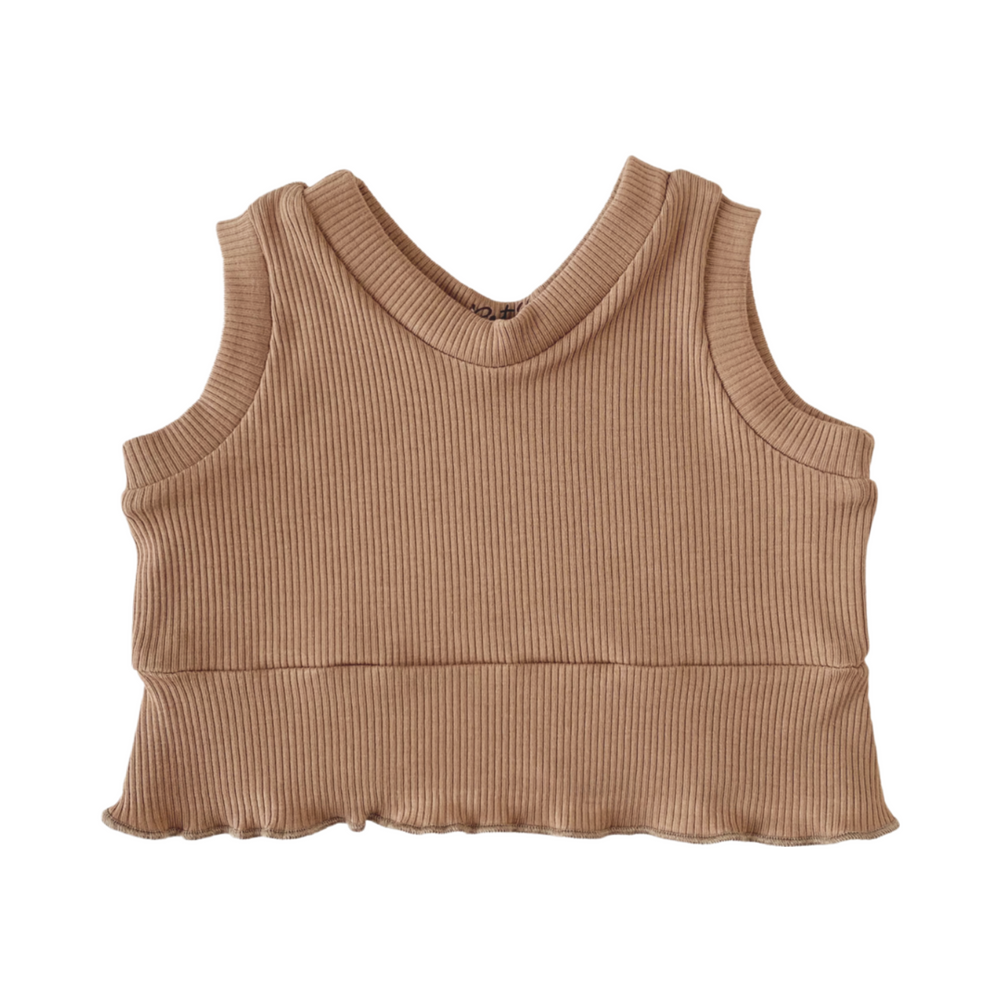 Ruffle top / ribbed - earth tones