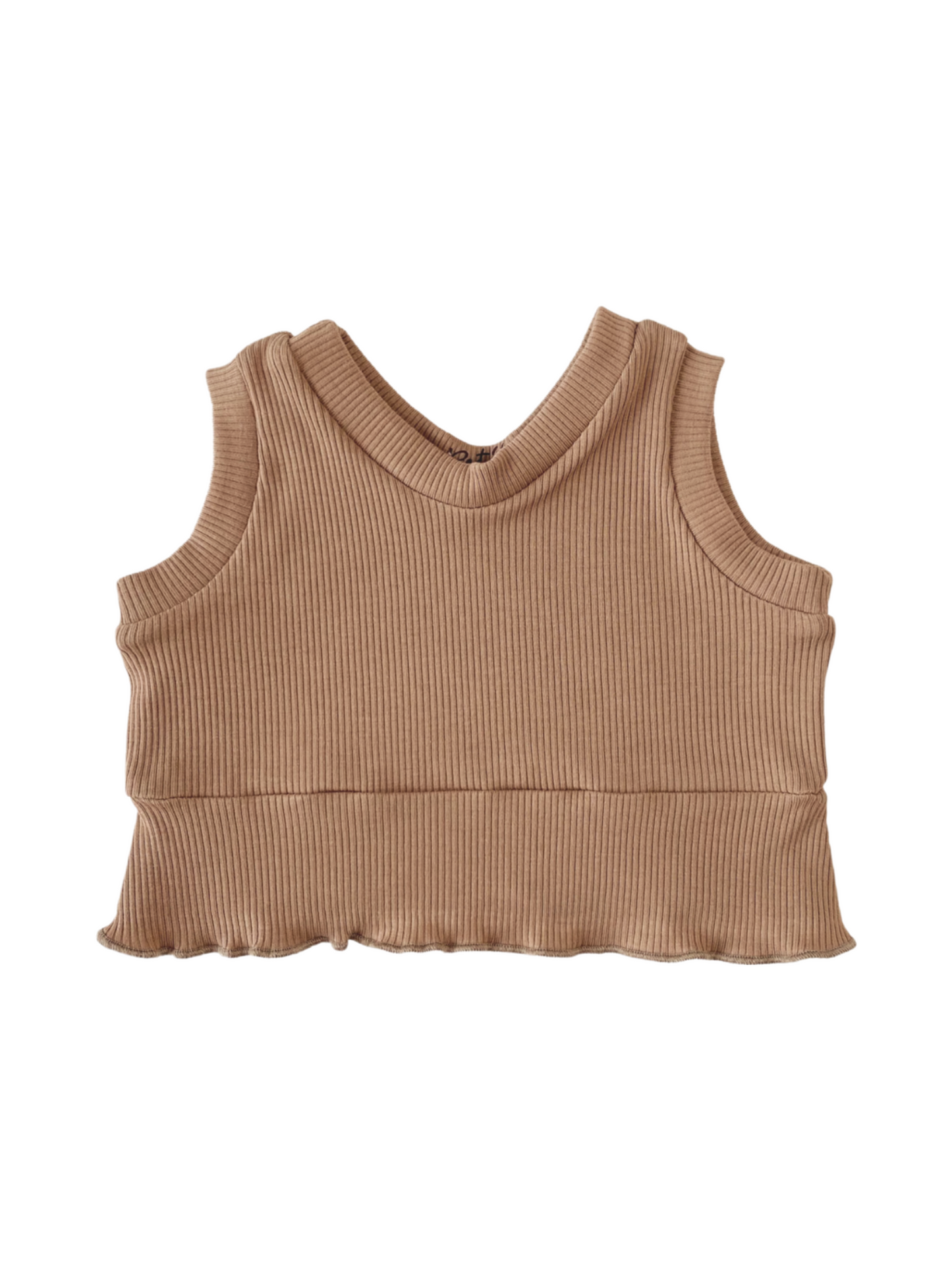 Ruffle top / ribbed - earth tones