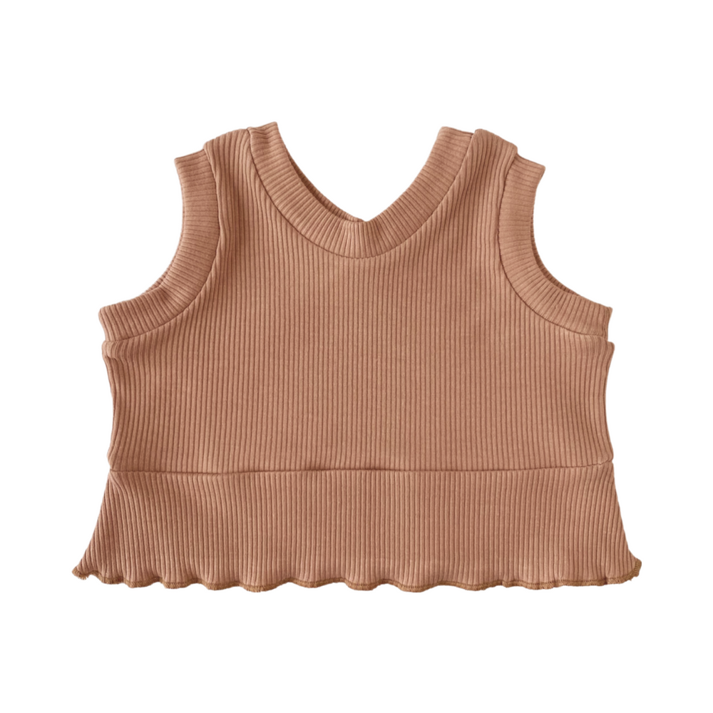 
                      
                        Ruffle top / ribbed - earth tones
                      
                    