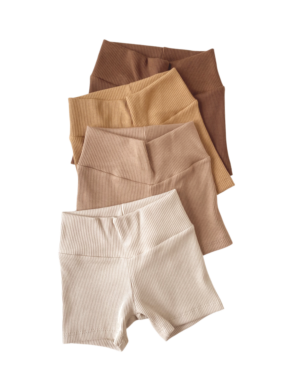 Girly bike shorts / ribbed - earth tones