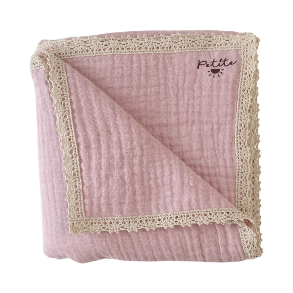 Baby swaddle / triple layer muslin - old pink