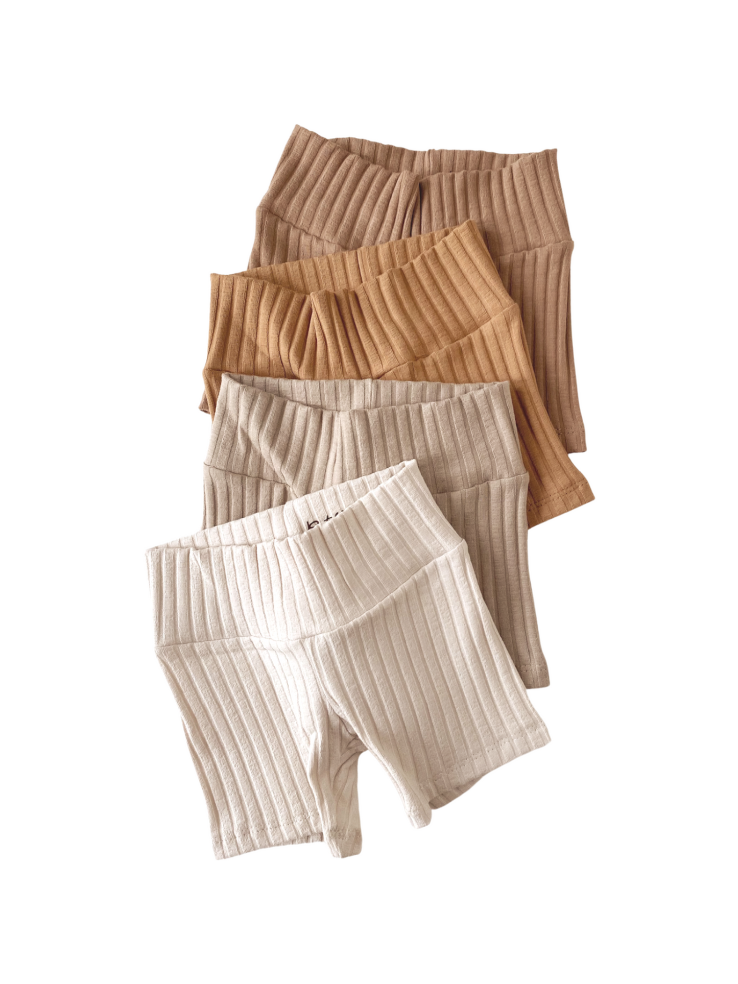 Girly bike shorts / wide ribbed - earth tones