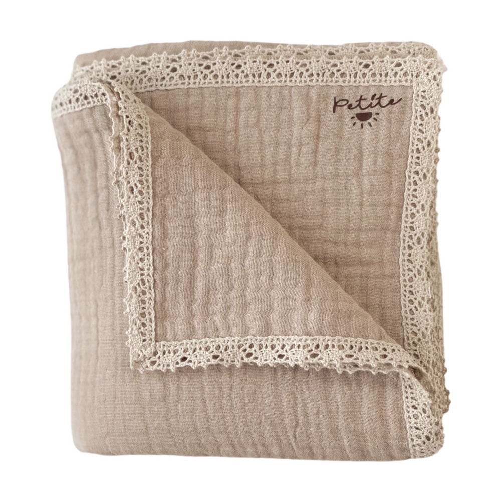 Baby swaddle / triple layer muslin - dark beige