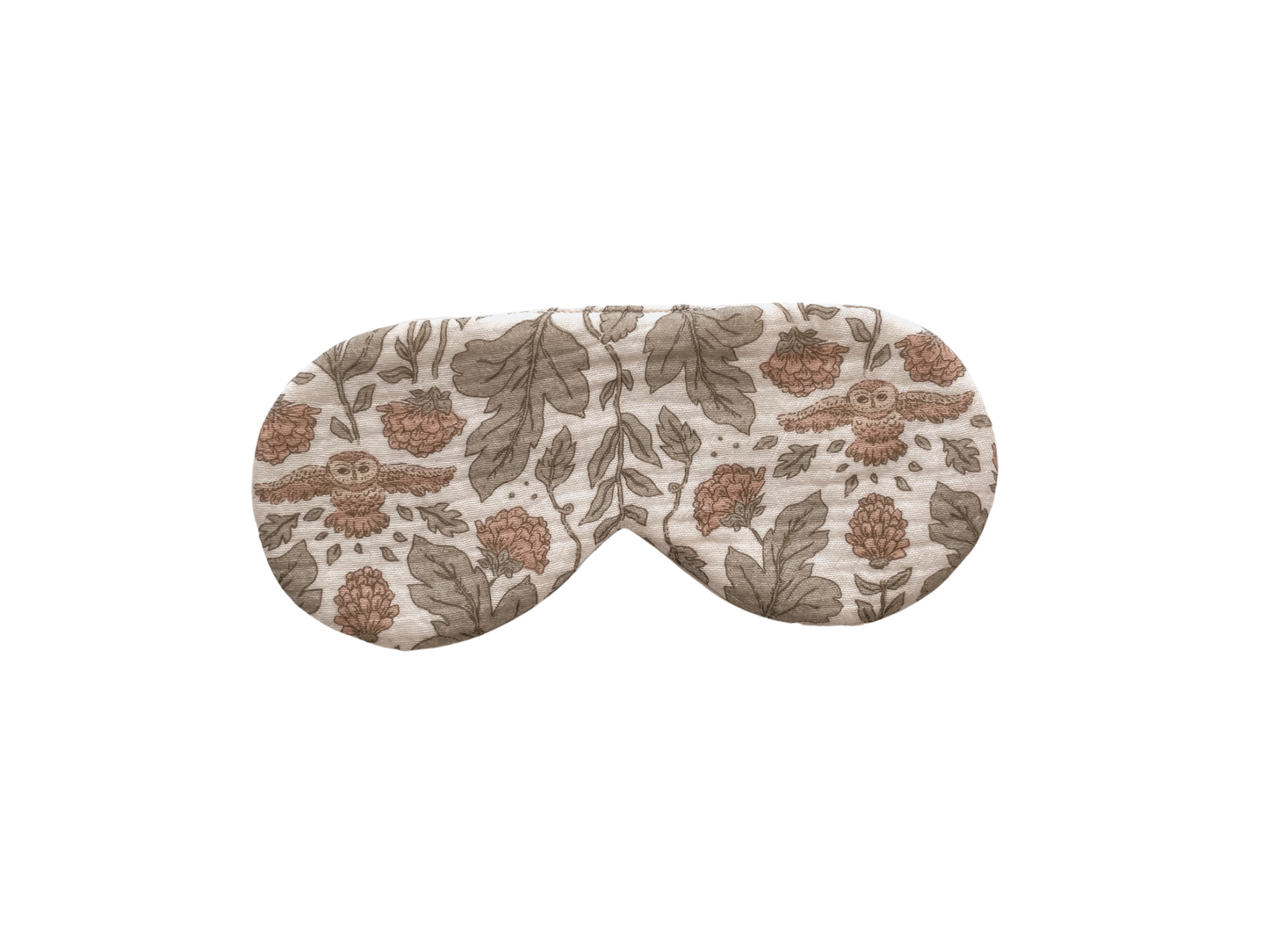 Muslin sleep masks / Ecru Botanical owls