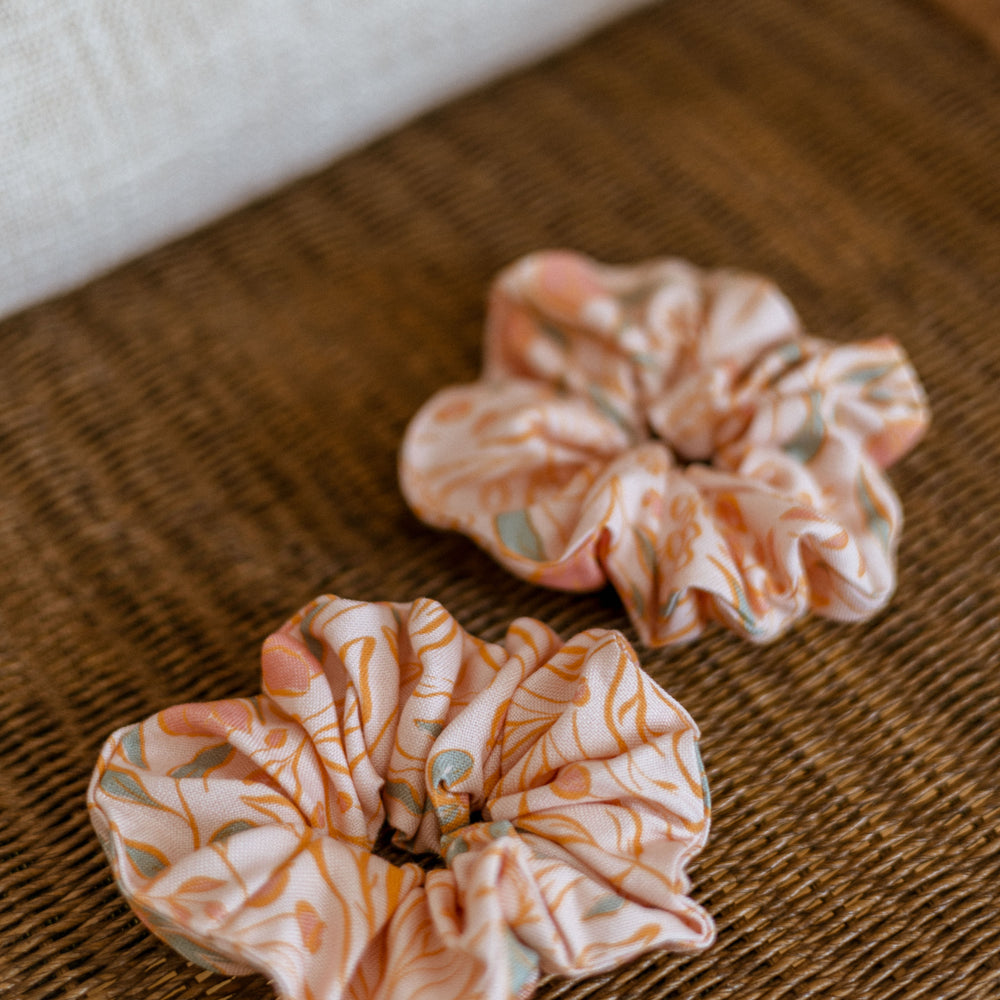 
                      
                        Wide Scrunchie/ rose & turquoise floral
                      
                    