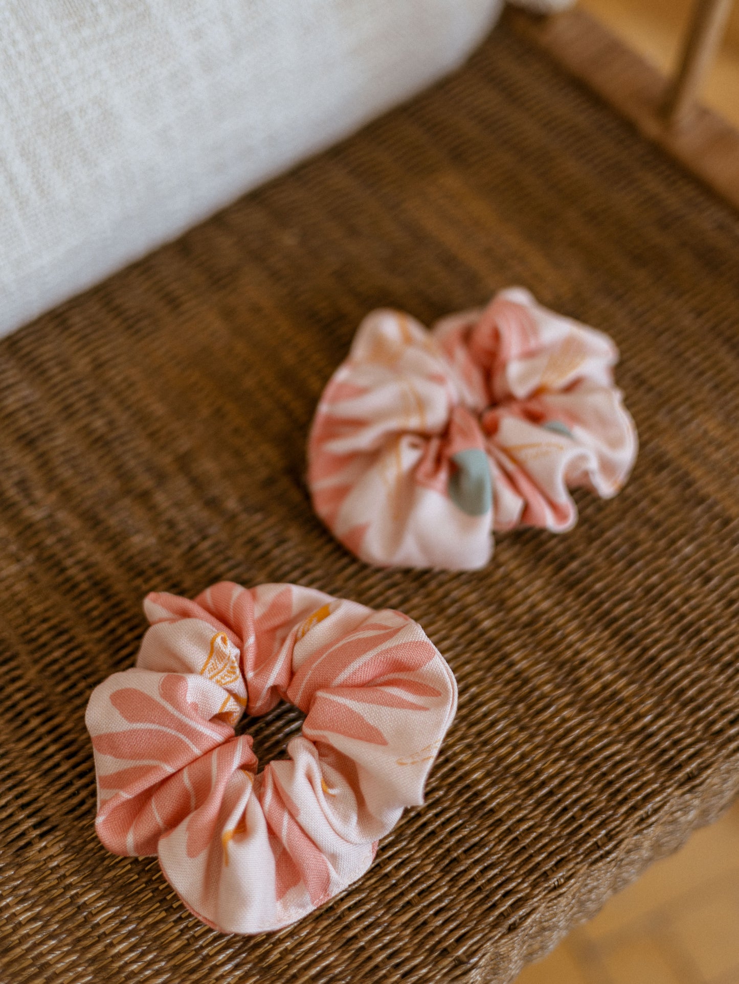 Wide Scrunchie/ big rose flowers