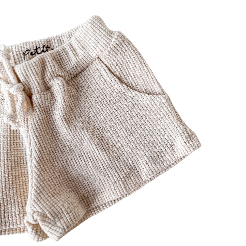 Linen waffle shorts