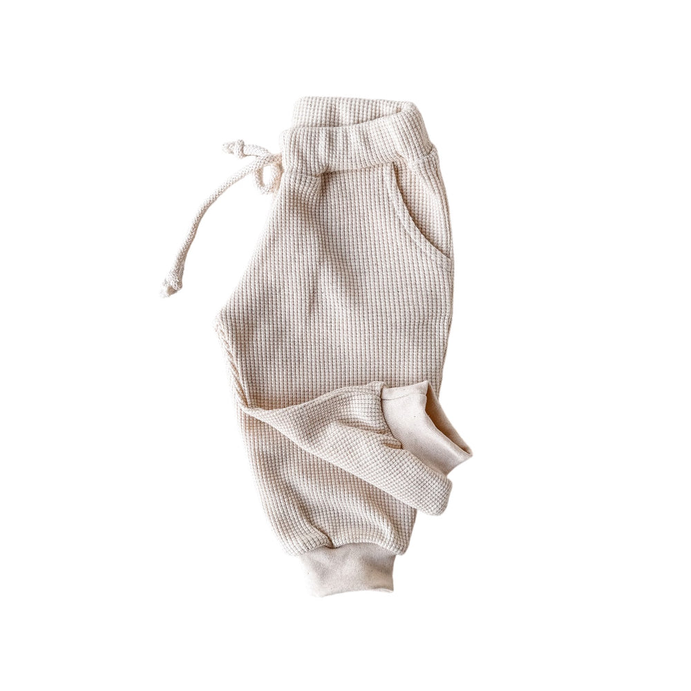 Linen waffle sweatpants