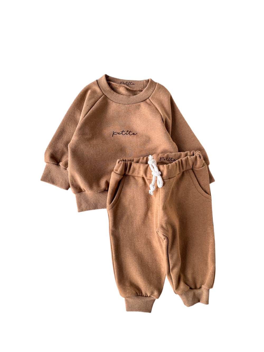 Recycled sweatpants + sweater set / caramel