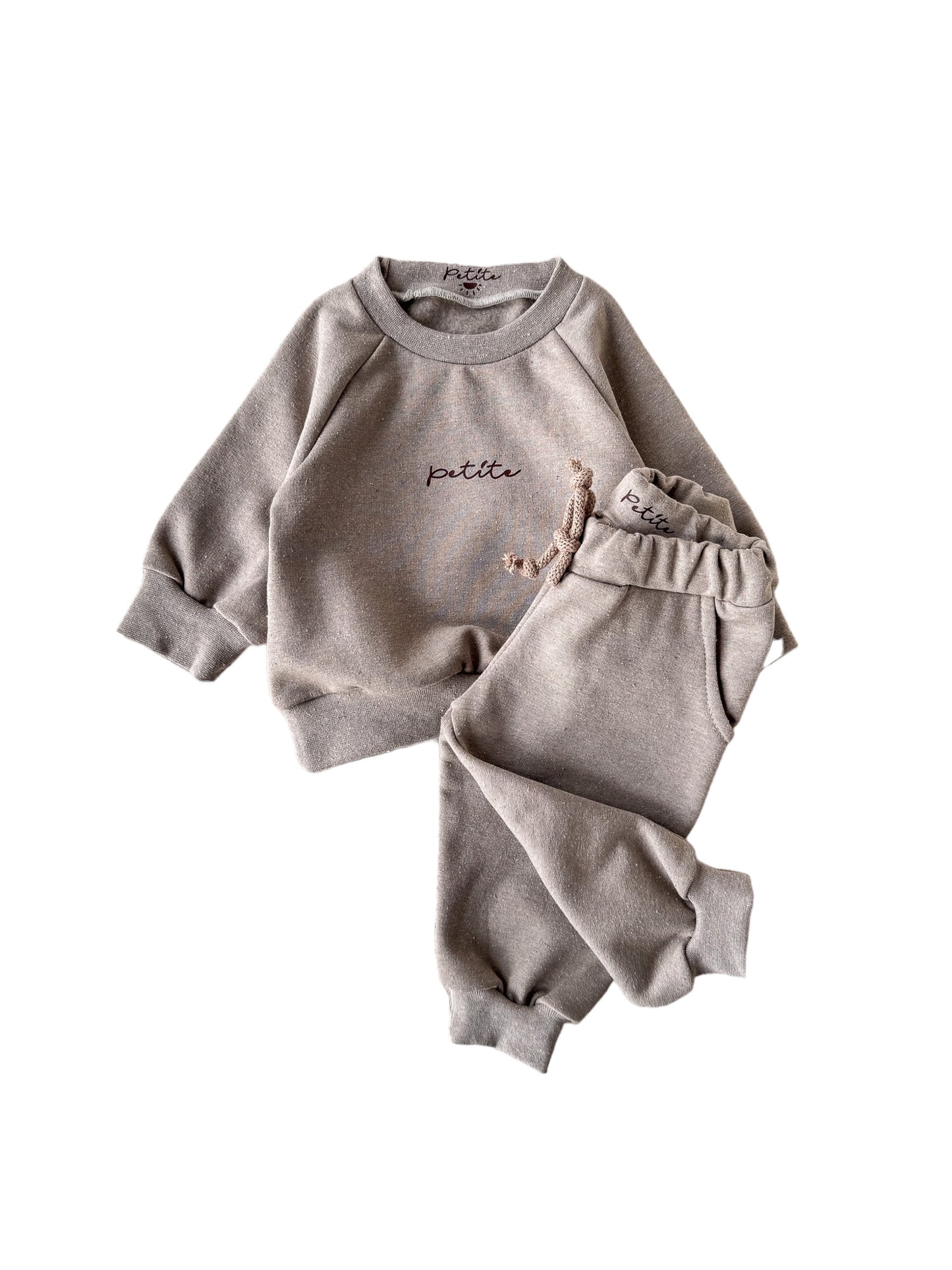 Recycled sweatpants + sweater set / sand